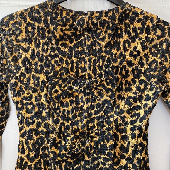 RODARTE x Target Leopard Print Black Lace Mini Dress Bows - Picture 4 of 15